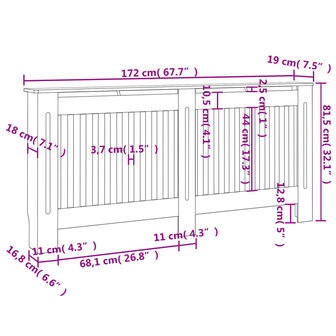 Radiatorombouw 172x19x81,5 cm MDF 8