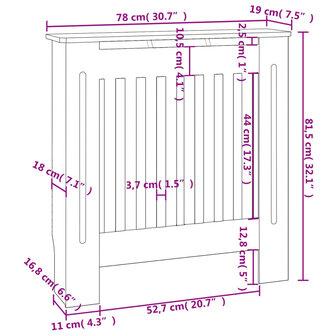 Radiatorombouw 78 cm MDF grijs 7