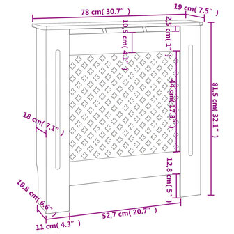 Radiatorombouw 78 cm MDF grijs 7