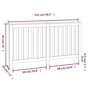 Radiatorombouw 153x19x84 cm massief grenenhout 8