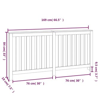 Radiatorombouw 169x19x84 cm massief grenenhout 8