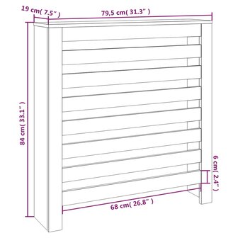 Radiatorombouw 79,5x19x84 cm massief grenenhout wit 8