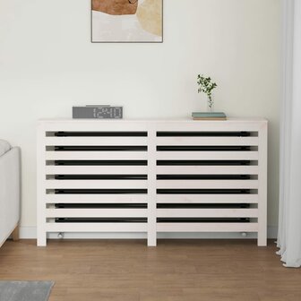 Radiatorombouw 153x19x84 cm massief grenenhout wit 3