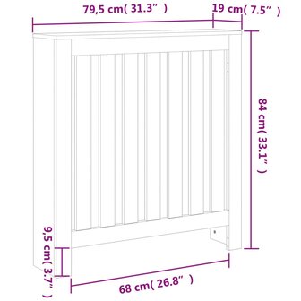 Radiatorombouw 79,5x19x84 cm massief grenenhout wasbruin 10