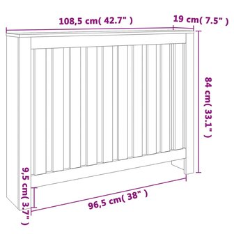 Radiatorombouw 108,5x19x84 cm massief grenenhout wasbruin 10