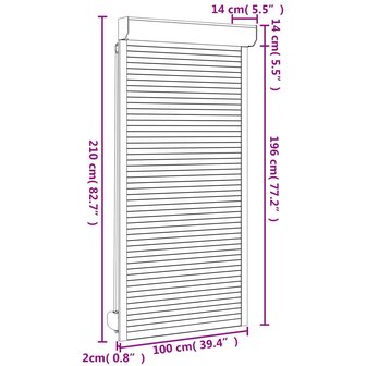 Rolluik 100x210 cm aluminium antracietkleurig 6