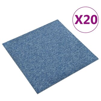 Tapijttegels 20 st 5 m&sup2; 50x50 cm blauw 1