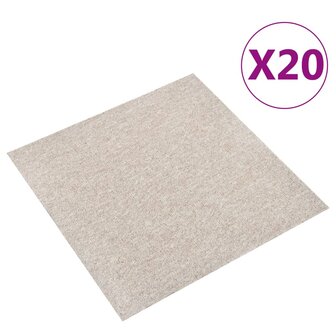 Tapijttegels 20 st 5 m&sup2; 50x50 cm lichtbeige 1