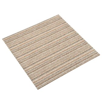 Tapijttegels 20 st 5 m&sup2; 50x50 cm gestreept beige 2