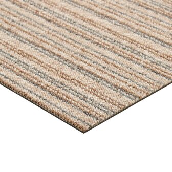 Tapijttegels 20 st 5 m&sup2; 50x50 cm gestreept beige 6