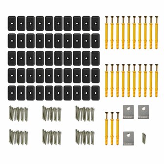 Terrasplanken met accessoires 10 m&sup2; 4 m massief HKC lichtbruin 9