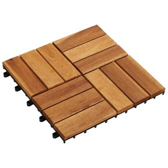 Terrastegels 30 x 30 cm Acacia set van 20 2