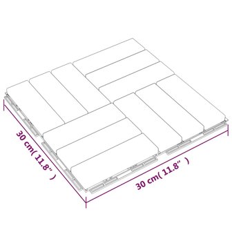 Terrastegels 10 st 30x30 cm massief teakhout 9