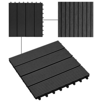 Terrastegels 30x30 cm 1 m&sup2; HKC zwart 11 st 4