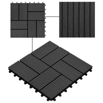 Terrastegels 30x30 cm 1 m&sup2; HKC zwart 11 st 4