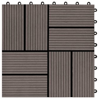 Terrastegels 30x30 cm 1 m&sup2; HKC donkerbruin 11 st 5