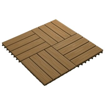 Terrastegels diep reli&euml;f 30x30 cm 1 m&sup2; HKC teakkleur 11 st 2