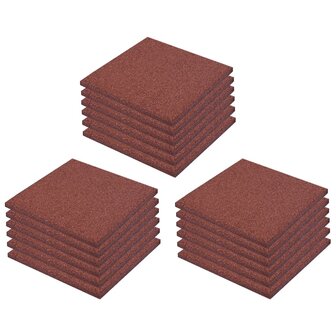 Valtegels 18 st 50x50x3 cm rubber rood 2