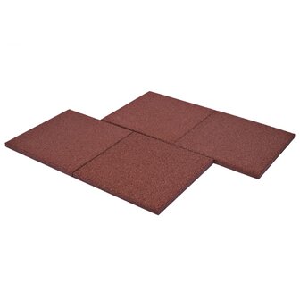 Valtegels 18 st 50x50x3 cm rubber rood 6