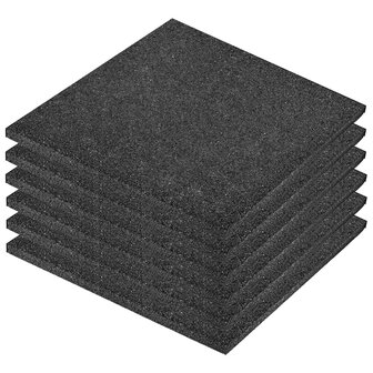 Valtegel 6 st 50x50x3 cm rubber zwart 2