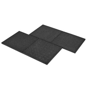 Valtegel 6 st 50x50x3 cm rubber zwart 6