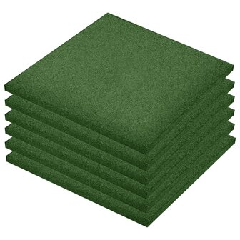 Valtegels 6 st 50x50x3 cm rubber groen 2