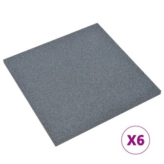 Valtegels 6 st 50x50x3 cm rubber grijs 2