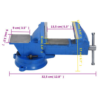 Bankschroef 150 mm gietijzer blauw 8