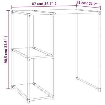 Opbergrek voor boven wasmachine 87x55x90,5cm ijzer cr&egrave;mekleurig 7