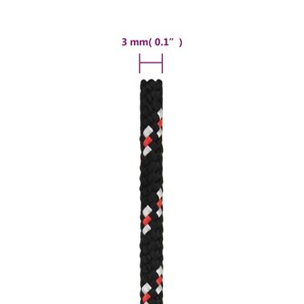 Boot touw 3 mm 25 m polypropyleen zwart 6