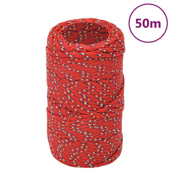 Boottouw 2 mm 50 m polypropyleen rood 1