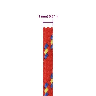 Boottouw 5 mm 50 m polypropyleen rood 6