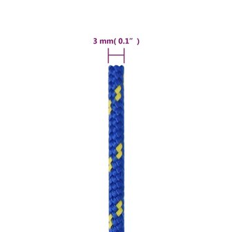 Boottouw 3 mm 100 m polypropyleen blauw 6