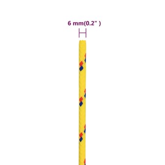 Boottouw 6 mm 25 m polypropyleen geel 6