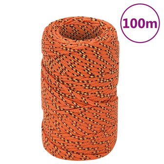 Boottouw 2 mm 100 m polypropyleen oranje 1