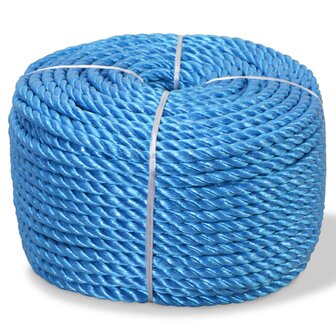 Touw gedraaid 8 mm 500 m polypropyleen blauw 1