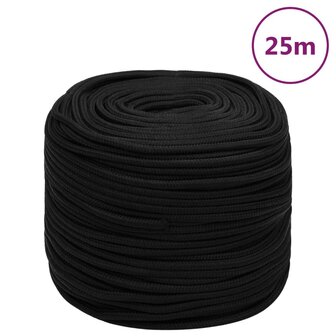 Werktouw 6 mm 25 m polyester zwart 1