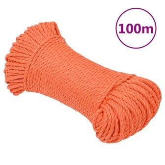 Werktouw 6 mm 100 m polypropeen oranje 1