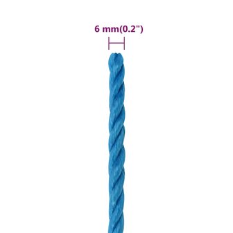 Werktouw 6 mm 25 m polypropeen blauw 6