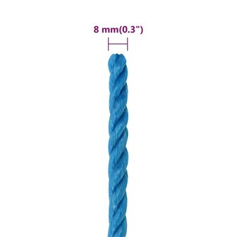 Werktouw 8 mm 50 m polypropeen blauw 6