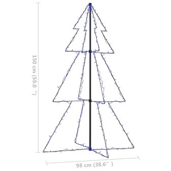 Kegelkerstboom 200 LED&amp;apos;s binnen en buiten 98x150 cm 8