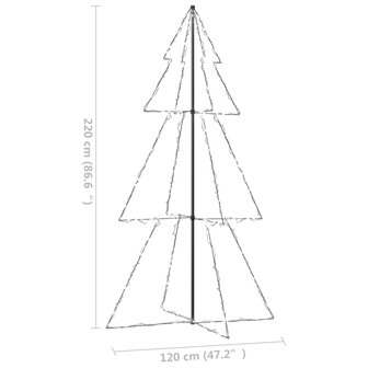 Kegelkerstboom 300 LED&amp;apos;s binnen en buiten 120x220 cm 7