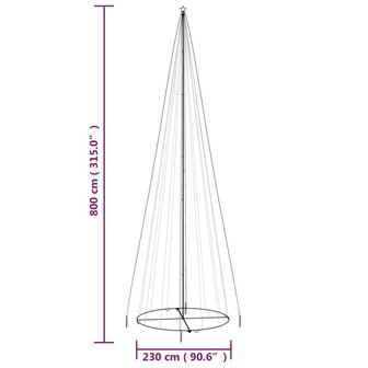 Kegelkerstboom 1134 LED&amp;apos;s blauw 230x800 cm 9