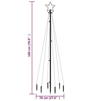 Kerstboom met grondpin 108 LED&amp;apos;s warmwit 180 cm 10