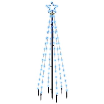 Kerstboom met grondpin 108 LED&amp;apos;s blauw 180 cm 2