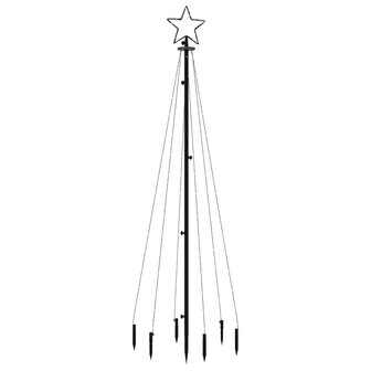 Kerstboom met grondpin 108 LED&amp;apos;s blauw 180 cm 3