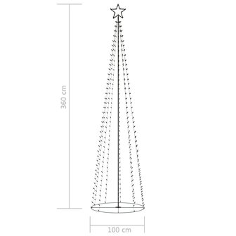 Kegelkerstboom 400 warmwitte LED&amp;apos;s 100x360 cm 7