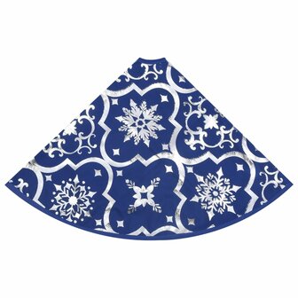 Kerstboomrok luxe met sok 90 cm stof blauw 5