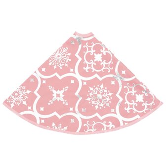 Kerstboomrok luxe met sok 122 cm stof roze 5