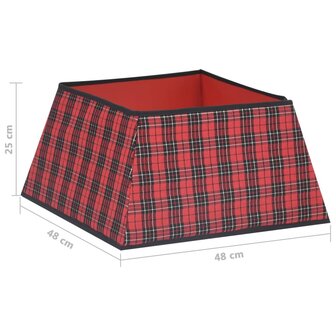 Kerstboomrok 48x48x25 cm rood en zwart 6